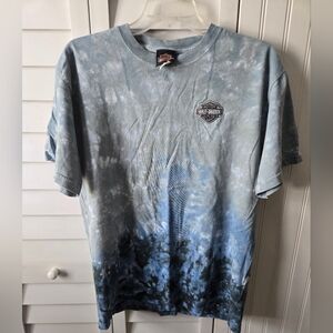 Harley Davidson Blue Tie-Dye Marion IL Short Sleeve T-Shirt Mens Size Medium